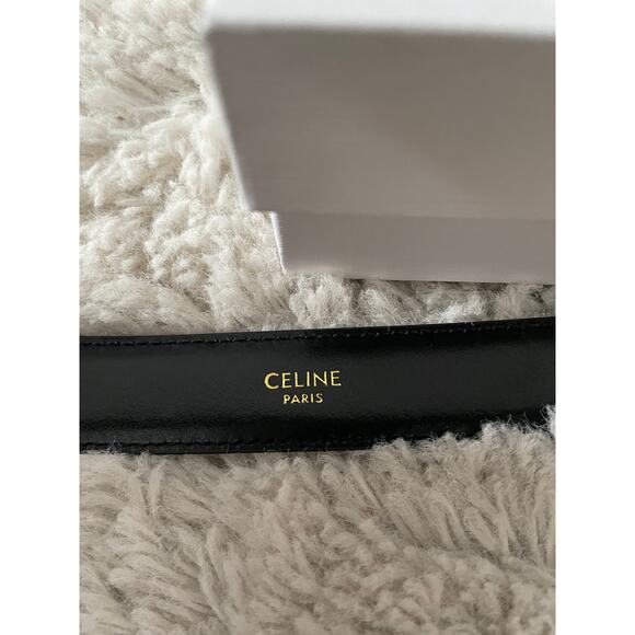 Authentic Black Celine Belt with Gold Buckle - Picture 5 of 7